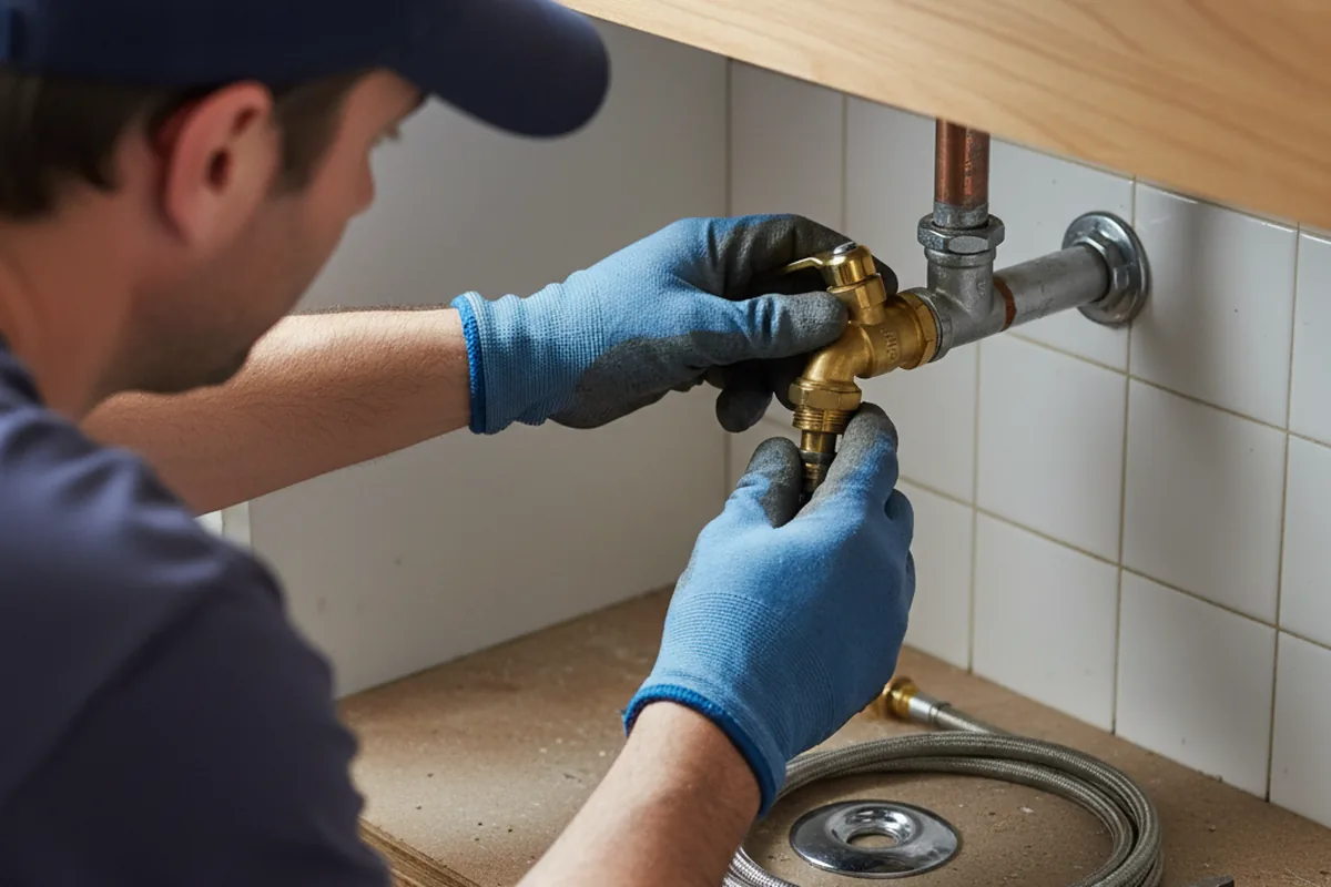 Shutoff valve and fitting work during Burst Pipe Repair in Pinch